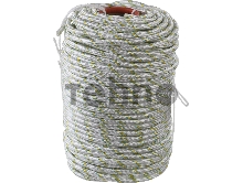 Фал плетёный капроновый СИБИН 24-прядный с капроновым сердечником, диаметр 10 мм, бухта 100 м, 1300 кгс