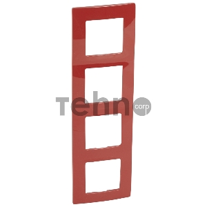 ETIKA Рамка 4 поста, красный ETIKA Рамка 4 поста, красный