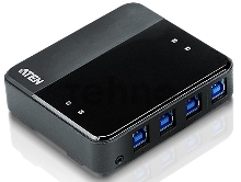Переключатель Aten US434-AT USB, 4 ПК> 4 устройства, 4 USB B-тип > 4 USB A-тип, Male > Female, со шнурами A-B 2х1.2м.+2х1.8м. для подкл. к управ. комп