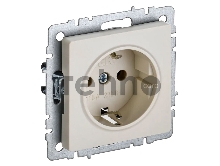 Розетка BRITE РС11-1-0-БрКр 16А с заземл. без защ. шторки беж. IEK BR-R11-16-K10