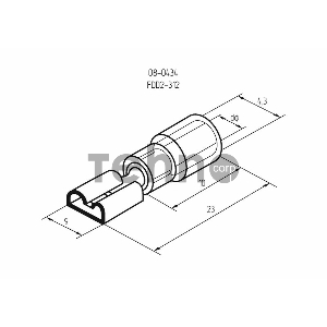 Клемма плоская изолированная гнездо 9 мм 1.5-2.5 мм² (РПи-м 2.5-(9.0)) REXANT