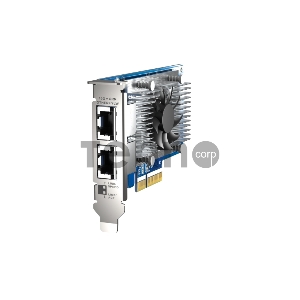 Сетевая карта QNAP QXG-10G2T-X710 LAN Expansion Card, PCIe Gen 3, Two 10GbE (10G / 5G / 2.5G / 1G / 100M)) Ports with SR-IOV and iSCSI, Block-based, Supports Multiple Virtual Disk Modes