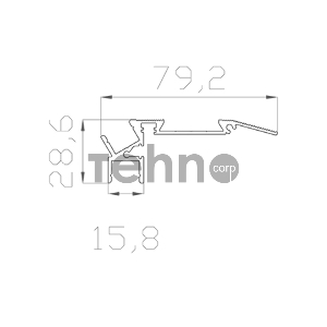 Профиль для ступеней алюминиевый 7928-2, 2 м REXANT