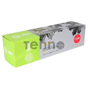 Картридж Cactus CS-C729Y для принтеров Canon i-SENSYS LBP7010C/ LBP7018C; желтый, 1000стр.
