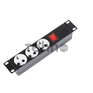 Блок силовых розеток 10 без шнура с выключателем, 3 розетки (БР-10-003)(БР-3П-10-9005)