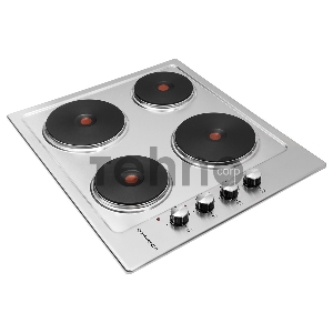 Электрическая панель MAUNFELD EEHS.64.4S/ • Тип: электрическая 60см• Тип установки: независимая • Управление: боковое, переключатели поворотные • Нагревательный элемент: конфорка электрическая, 4шт • Мощность конфорок, Вт.: 1500,  1500, 1500, 1500        