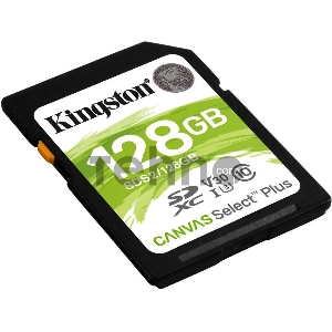 Флеш карта SDHC 128Gb Class10 Kingston <SDS2/128GB>, Canvas Select 100R CL10 UHS-I