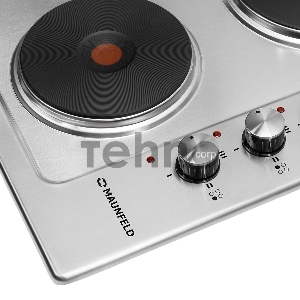 Электрическая панель MAUNFELD EEHS.64.4S/ • Тип: электрическая 60см• Тип установки: независимая • Управление: боковое, переключатели поворотные • Нагревательный элемент: конфорка электрическая, 4шт • Мощность конфорок, Вт.: 1500,  1500, 1500, 1500        