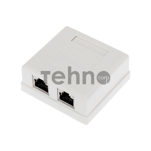 Рoзетка компьютерная внешняя, 2-порта RJ-45 (8P8C), FTP экранированная, категория 6, REXANT