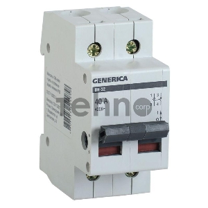 Выключатель нагрузки Iek MNV15-2-040 (мини-рубильник) ВН-32 2Р 40А GENERICA