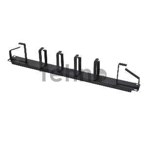 Органайзер кабельный горизонтальный 19 1U, 6 колец, цвет черный (ГКО-1-6-9005)