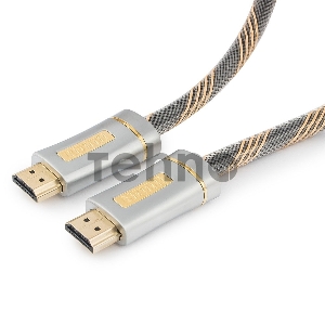 Кабель HDMI Cablexpert, серия Platinum, 1,8 м, v2.0, M/M, позол.разъемы, металлический корпус, нейлоновая оплетка, блистер