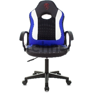 Кресло игровое Zombie 11LT черный/синий текстиль/эко.кожа крестовина пластик