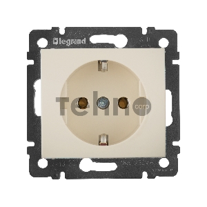 Розетка электрическая Valena с заземлением 2К+З/сл.кость (слоновая кость)   Legrand 774320