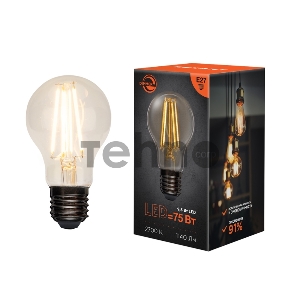 Лампа филаментная REXANT Груша A60 9.5 Вт 1140 Лм 2700K E27 диммируемая, прозрачная колба