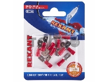 Клемма плоская REXANT, изолированная штекер - 6.3 мм, 0.5-1.5 мм², (РПи-п 1.5-(6.3) / MDD1.25-250), красный, в упак. 10 шт.