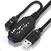 GCR Удлинитель активный 5.0m USB 3.0, AM/AF, черный, с усилителем сигнала, доп.питание micro, GCR-51927 GCR Удлинитель активный 5.0m USB 3.0, AM/AF, черный, с усилителем сигнала, доп.питание micro, GCR-51927, фото 1