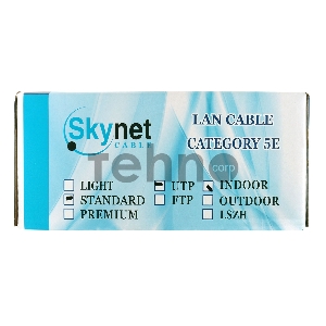 Кабель SkyNet Standart UTP indoor 4x2x0,48, медный, FLUKE TEST, кат.5e, однож., 100 м, box, серый