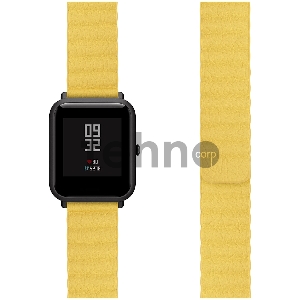 Универсальный кожаный ремешок для часов 22 mm LYAMBDA POLLUX DSP-15-22-YL Yellow