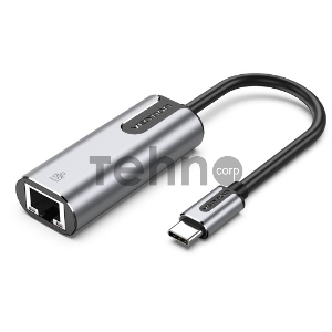Адаптер Vention USB-C to Gigabit Ethernet Adapter 0.15M Gray Aluminum Alloy Type