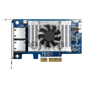 Сетевая карта QNAP QXG-10G2T-X710 LAN Expansion Card, PCIe Gen 3, Two 10GbE (10G / 5G / 2.5G / 1G / 100M)) Ports with SR-IOV and iSCSI, Block-based, Supports Multiple Virtual Disk Modes