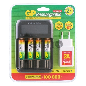 Аккумулятор + зарядное устройство GP PowerBank 270AAHCMHSPBA-2CR4 AA NiMH 2700mAh (4шт) блистер