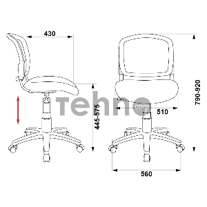 Кресло Бюрократ CH-296/DG/15-48 спинка сетка темно-серый сиденье серый 15-48