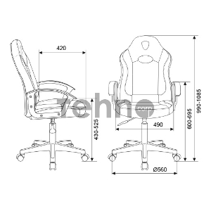 Кресло игровое Zombie 11LT черный/синий текстиль/эко.кожа крестовина пластик
