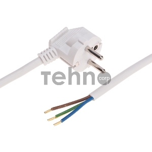 Шнур электрический с вилкой ПВС 3х1,5 мм2 3м (белый) REXANT