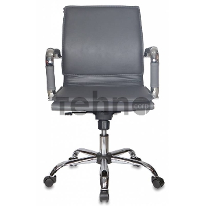 Кресло руководителя Бюрократ CH-993-Low/grey низкая спинка серый искусственная кожа крестовина хромированная