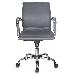 Кресло руководителя Бюрократ CH-993-Low/grey низкая спинка серый искусственная кожа крестовина хромированная, фото 3