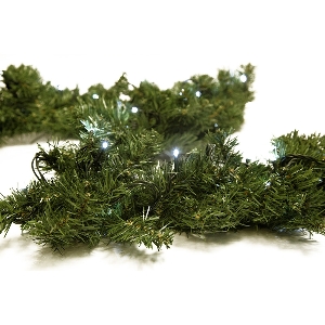 Еловый шлейф искуственный  2,7 м Теплое белое свечение 80 LED