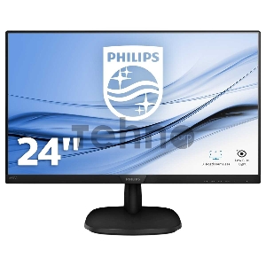 Монитор Philips 23.8 243V7QJABF (00/01) черный IPS LED 5ms 16:9 HDMI M/M матовая 1000:1 250cd 178гр/178гр 1920x1080 D-Sub DisplayPort FHD 3.66кг