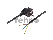 Шнур электрический с вилкой ПВС 3х1,0 мм2 5м (черный) REXANT