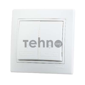 Выключатель LEZARD 701-0202-106  серия скр.проводки Мира проходной двойной белый