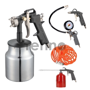 Набор пневмоинструмента PATRIOT KIT 5В  5пр. краскопульт с н.баком пистолеты шланг5м пульверизатор