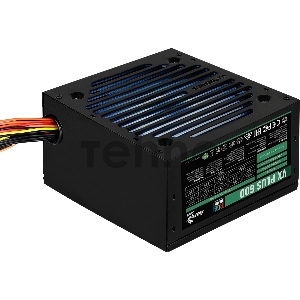 Блок питания Aerocool 600W Retail VX PLUS 600 RGB , подсветка, ATXv2.3 Haswell, fan 12cm, 500mm cable, power cord, PCIe 6+2P x2, SATA x4, PATA x3, FDD