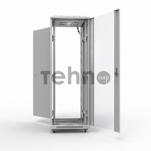 Напольный шкаф Rexant серии Standart 42U 600х800 мм, передняя дверь стекло, задняя дверь металл, RAL 7035 (состоит из 2 частей)