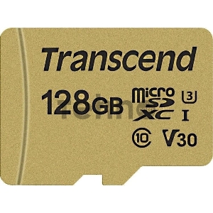 Флеш карта microSD 128GB Transcend microSDXC Ultimate UHS-I U3, V30, (SD адаптер), MLC