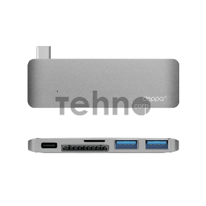 Адаптер Deppa USB-C адаптер для Macbook, 5в1,графит, Deppa