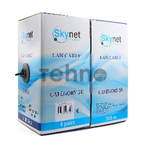 Кабель SkyNet Light UTP outdoor 4x2x0,46, медный, FLUKE TEST, кат.5e, однож., 305 м, box, черный