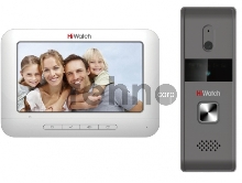 Комплект аналогового видеодомофона HiWatch DS-D100K  Антивандальная вызывная панель с камерой разрешением 720 х 576 и ИК-подсветкой до 2м + 7