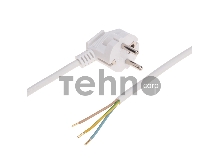 Шнур электрический с вилкой ПВС 3х1,0 мм2 2м (белый) REXANT