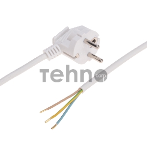 Шнур электрический с вилкой ПВС 3х1,0 мм2 2м (белый) REXANT