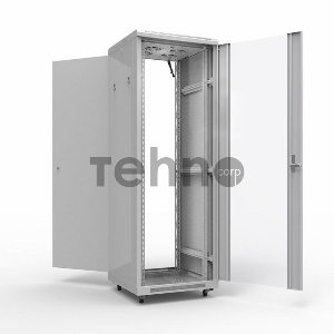 Напольный шкаф Rexant серии Standart 42U 600х800 мм, передняя дверь стекло, задняя дверь металл, RAL 7035 (состоит из 2 частей)