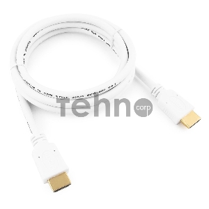 Кабель HDMI Gembird/Cablexpert , 1.8м, v1.4, 19M/19M, белый, позол.разъемы, экран, пакет(CC-HDMI4-W-6)