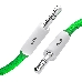 Кабель аудио Greenconnect 0.5m jack 3,5mm/jack 3,5mm зеленый нейлон, белые коннекторы зеленая окантовка, ультрагибкий, 28 AWG, M/M, Premium, экран, стерео, GCR-AVC8262-0.5m, фото 1