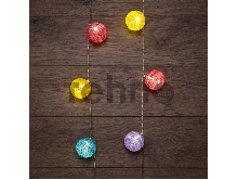 Тайские фонарики «Фейерверк» 1,5 м, прозрачный ПВХ, 10 LED, теплый белый, питание 2 х АА (батарейки не в комплекте)