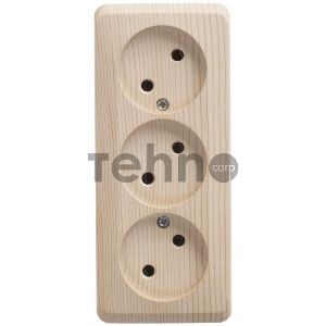 Розетка 3-м ОП Этюд 16А IP20 без заземл. без защ. шторок сосна SchE PA16-009D