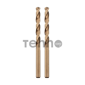 Сверло по металлу KRANZ Кобальт 2 мм, сталь HSS-Co 5 % M35 P6M5K5 DIN 338 (2 шт./уп.)